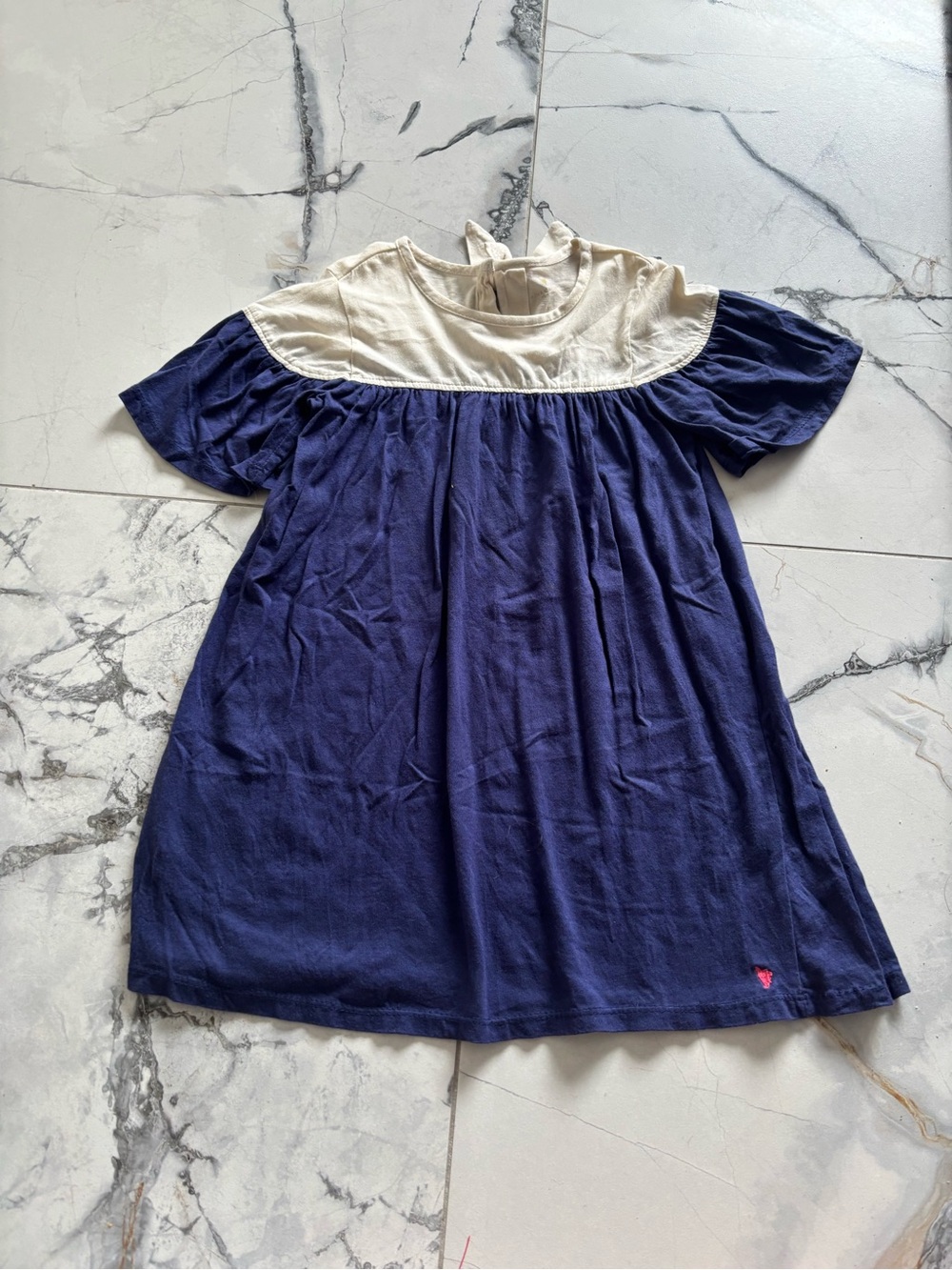 Pink Chicken Navy and Cream Dress